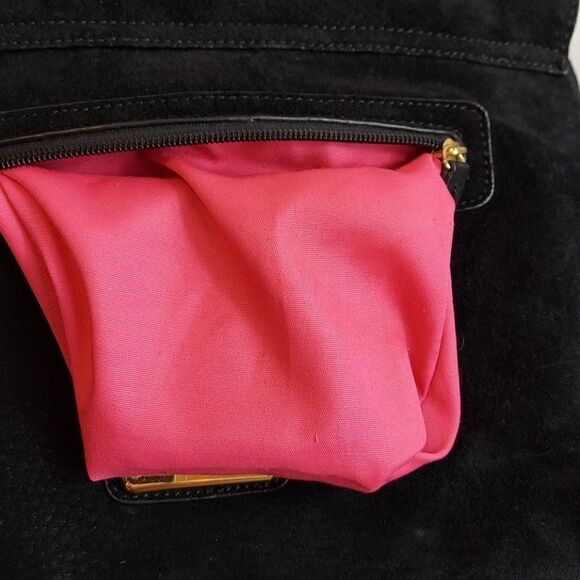 Steve Madden Black Suede Fringe Crossbody Satchel - Picture 15 of 16